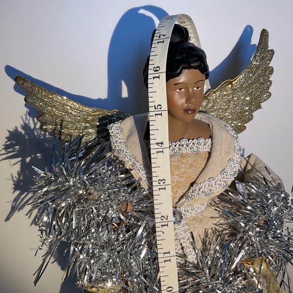 African American Angel Christmas Tree Topper 17-Inch - Picture 16 of 16